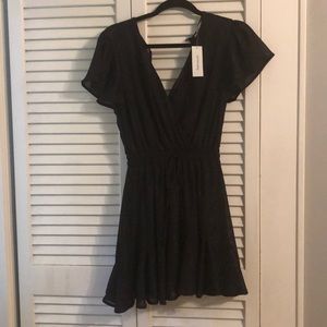 Black and silver flowy dress